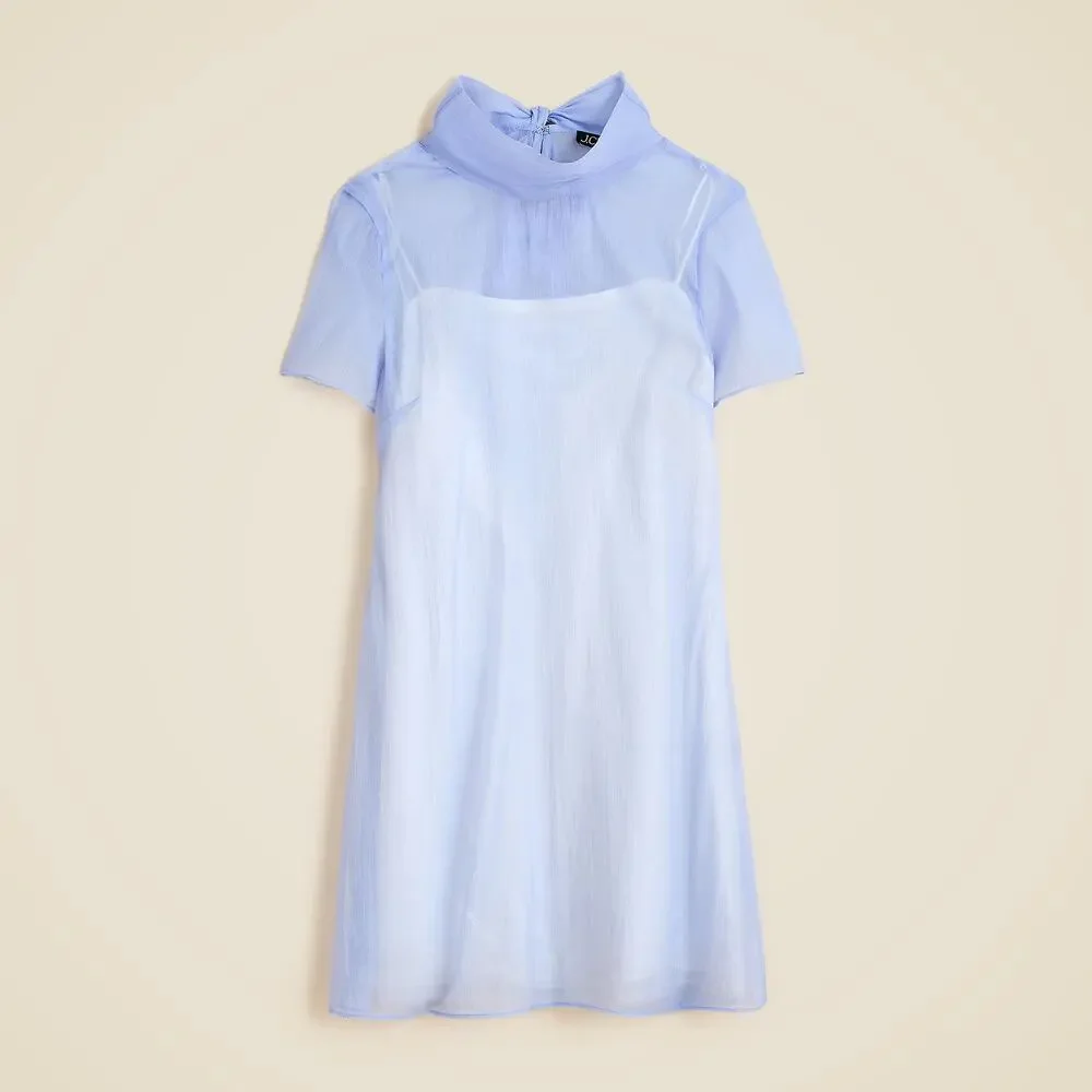 NWT J Crew Collection Bow-Tie Slip Dress in Organza Blue Size 10 - Picture 3 of 3